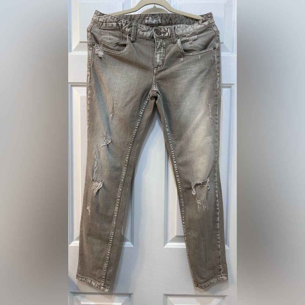 Free People Low Rise Skinny Jeans Women Size 28 Distressed Festival Grunge 90's